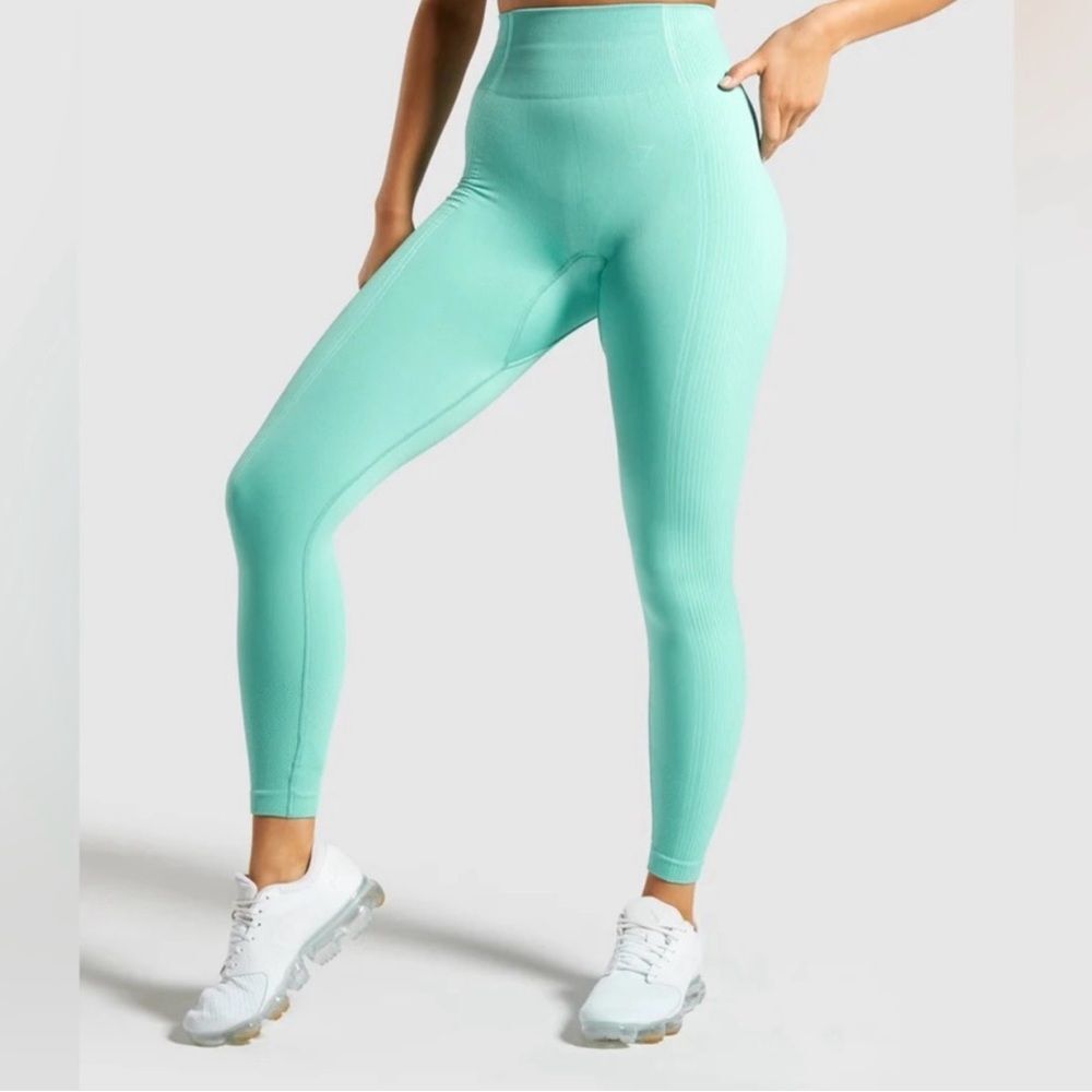 Gymshark Blue Leggings Stretchy Full-Length
